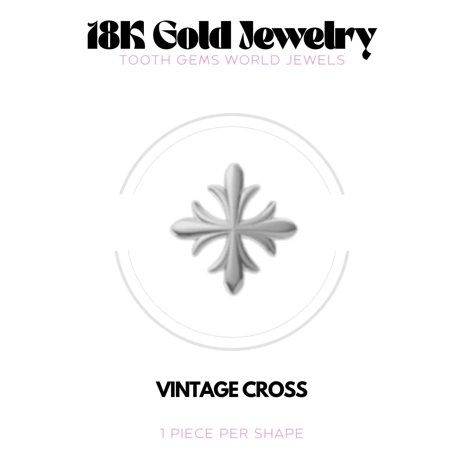 CROIX VINTAGE OR 18K BIJOU EN OR 18K Tooth Gems World 
