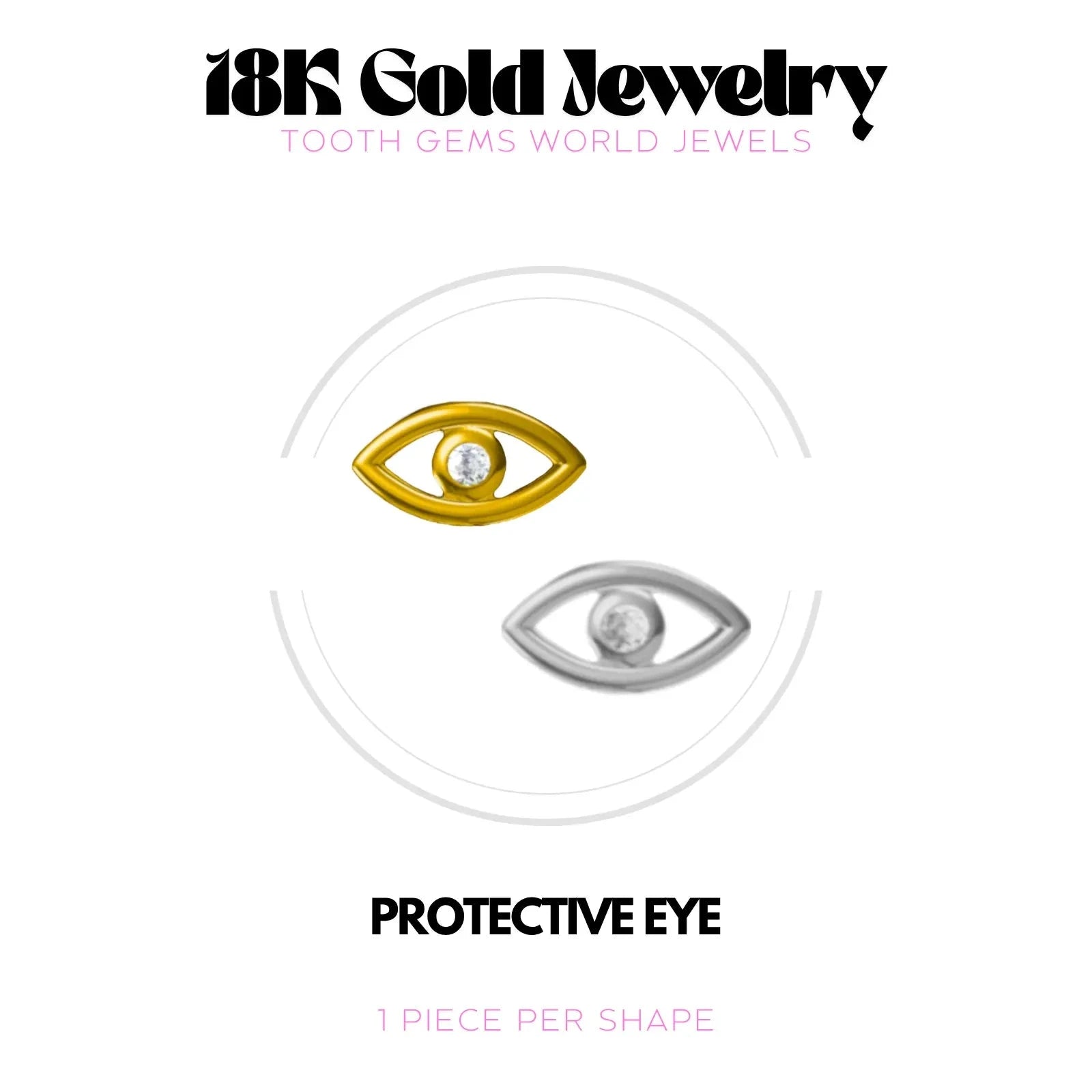 EVIL EYE OR 18K BIJOU EN OR 18K Tooth Gems World 