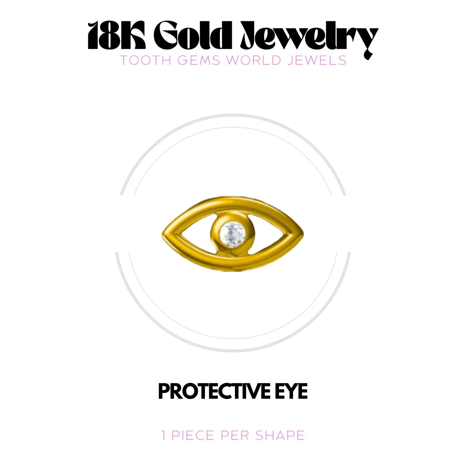 EVIL EYE OR 18K BIJOU EN OR 18K Tooth Gems World 