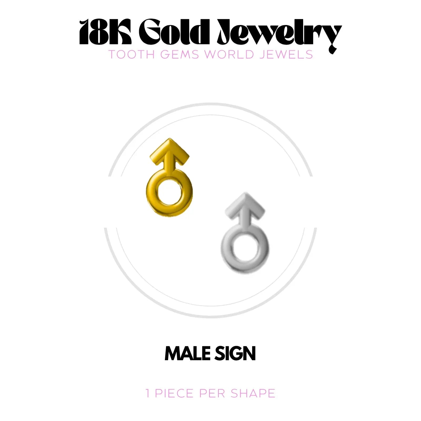 GENRE MASCULIN OR 18K BIJOU EN OR 18K Tooth Gems World 