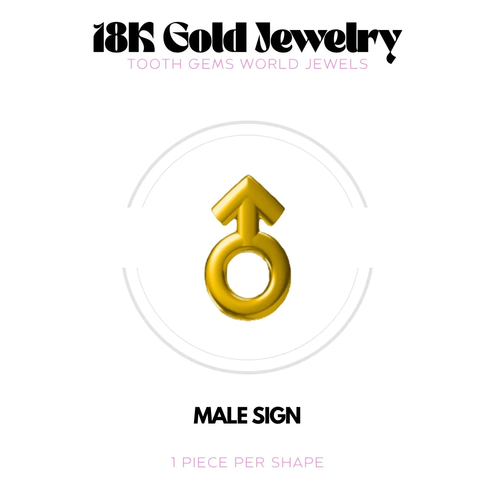 GENRE MASCULIN OR 18K BIJOU EN OR 18K Tooth Gems World 