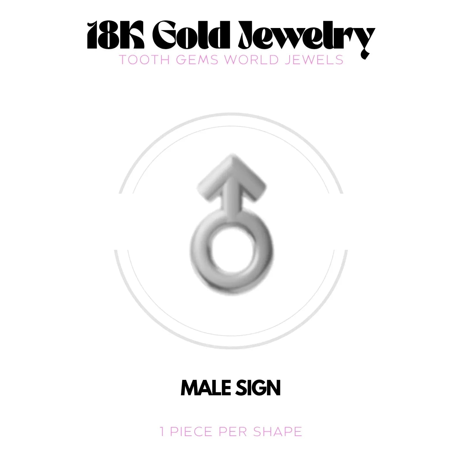 GENRE MASCULIN OR 18K BIJOU EN OR 18K Tooth Gems World 