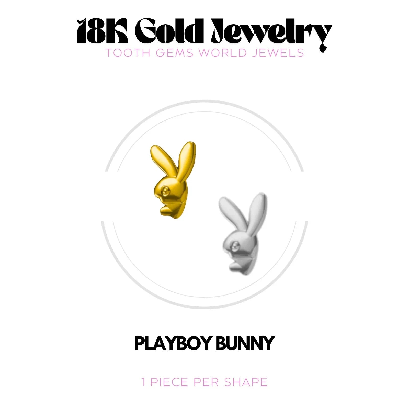 LAPIN OR 18K BIJOU EN OR 18K Tooth Gems World 