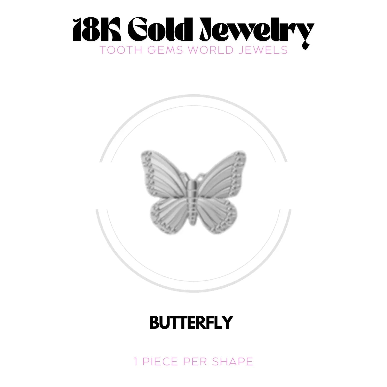 PAPILLON OR 18K BIJOU EN OR 18K Tooth Gems World 