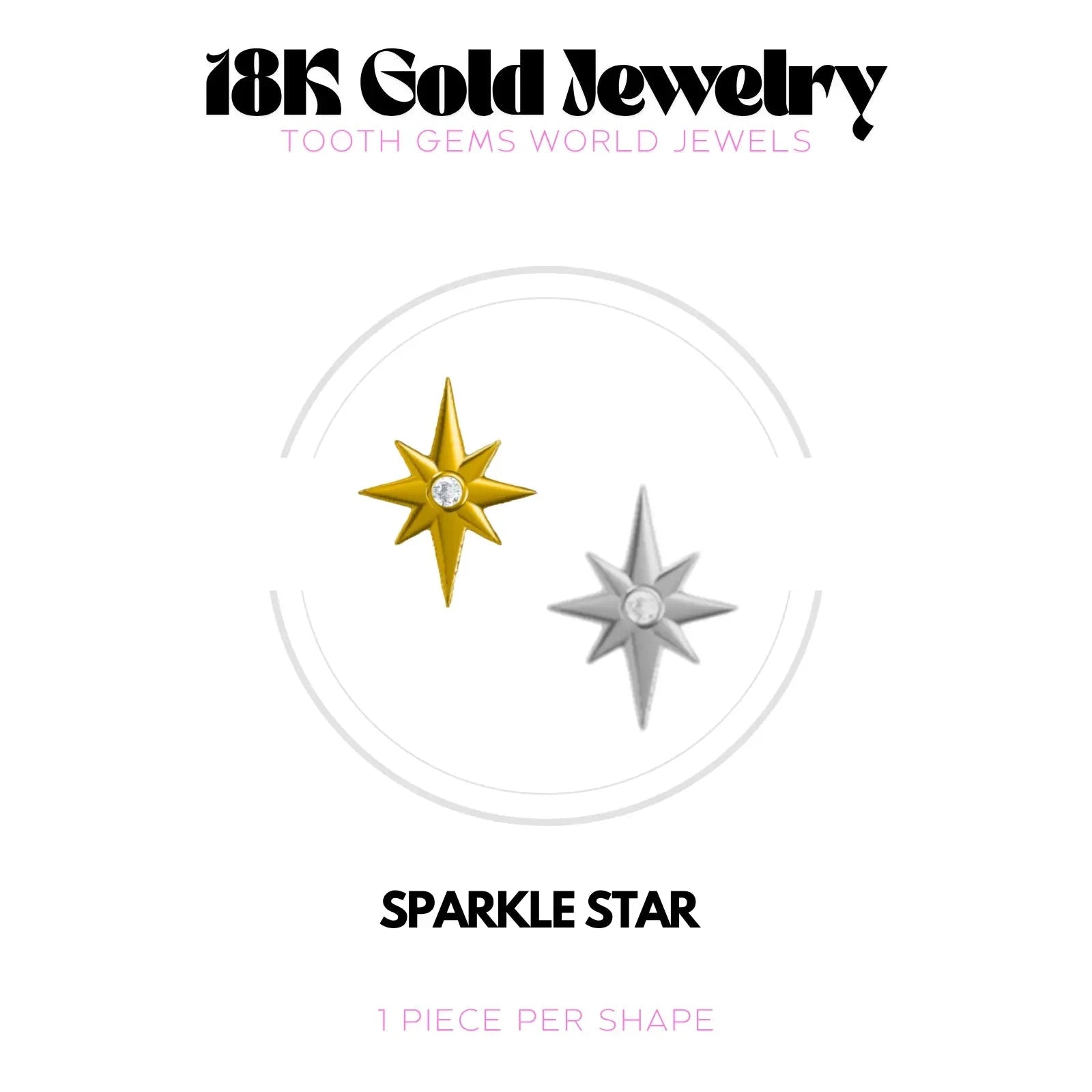 SPARKLE STAR OR 18K BIJOU EN OR 18K Tooth Gems World 