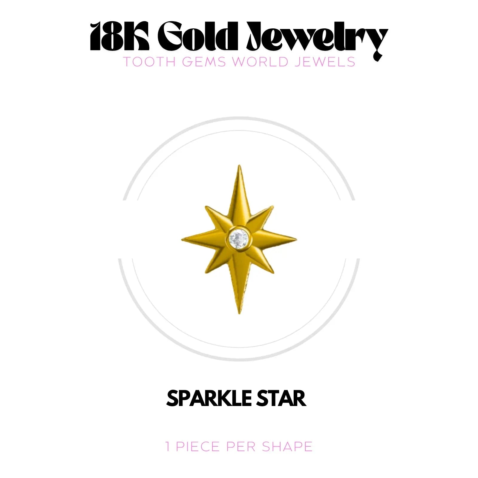 SPARKLE STAR OR 18K BIJOU EN OR 18K Tooth Gems World 