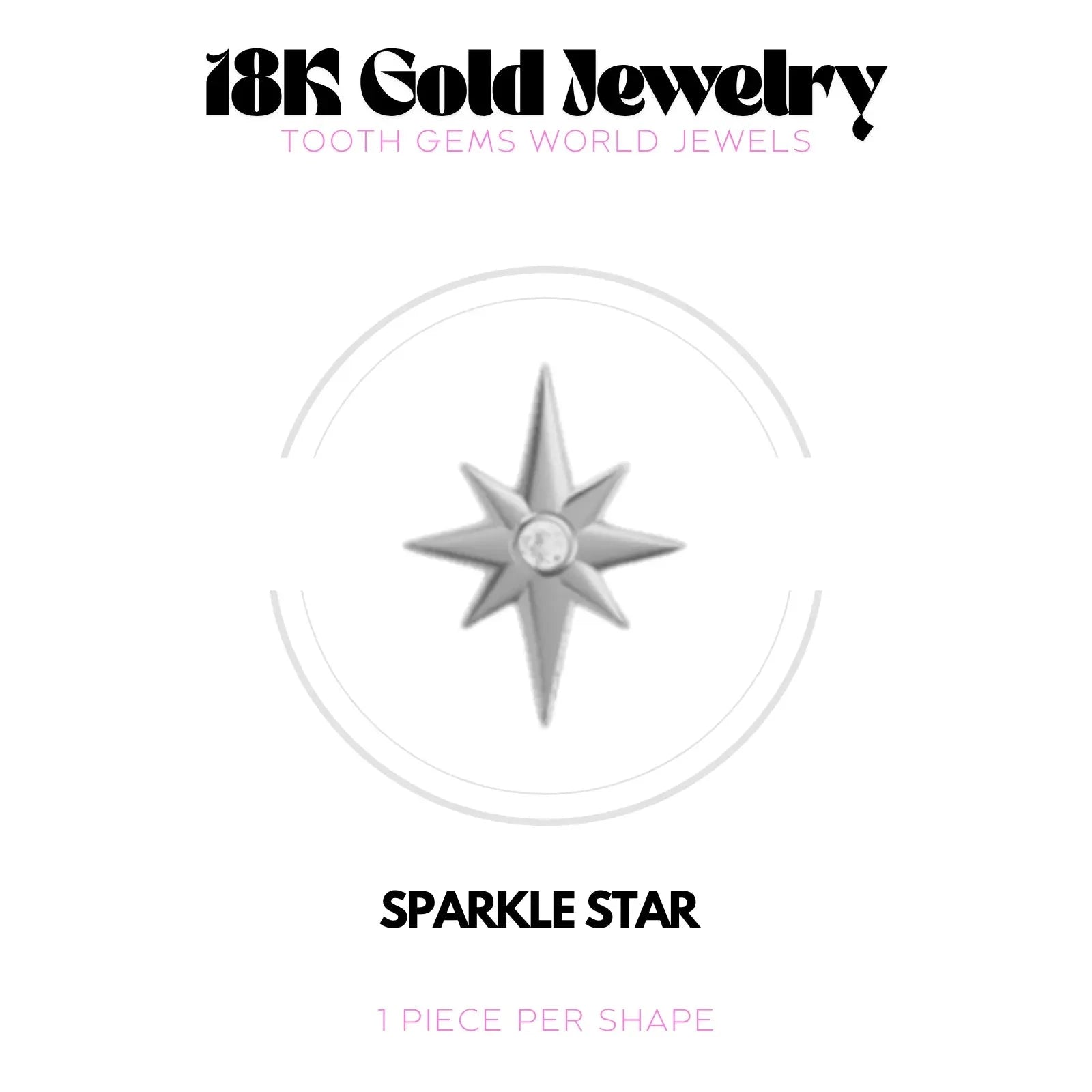 SPARKLE STAR OR 18K BIJOU EN OR 18K Tooth Gems World 