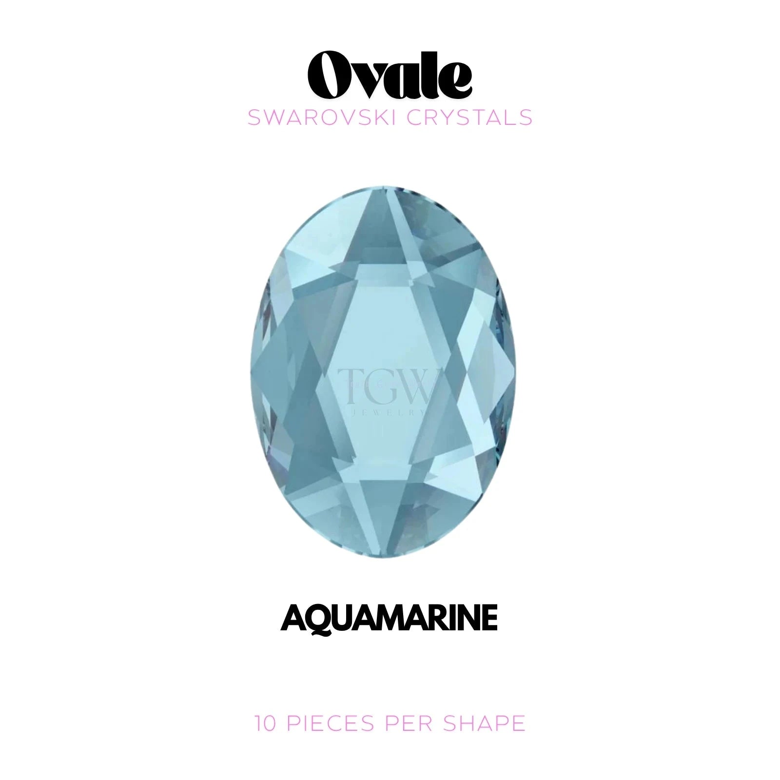 OVALE - SWAROVSKI Tooth Gems World Aquamarine 