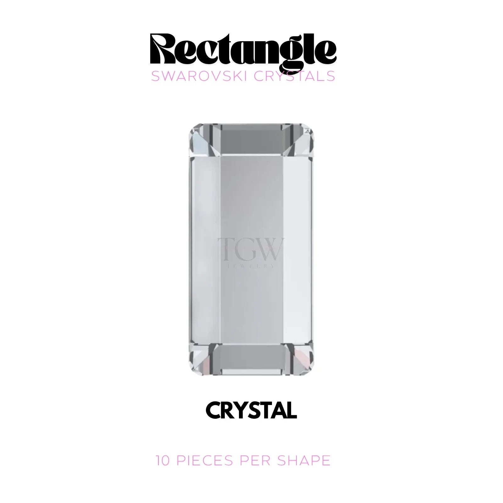RECTANGLE - SWAROVSKI Tooth Gems World Crystal 