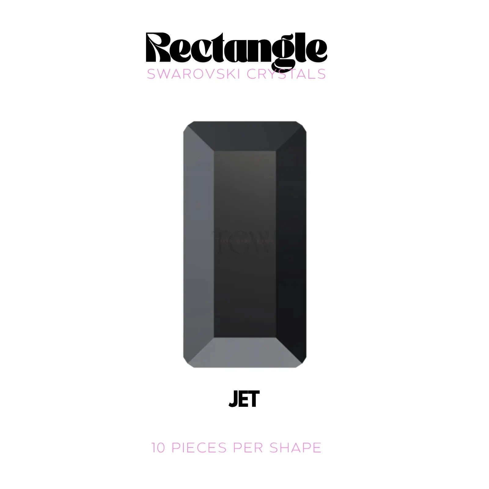 RECTANGLE - SWAROVSKI Tooth Gems World Jet 