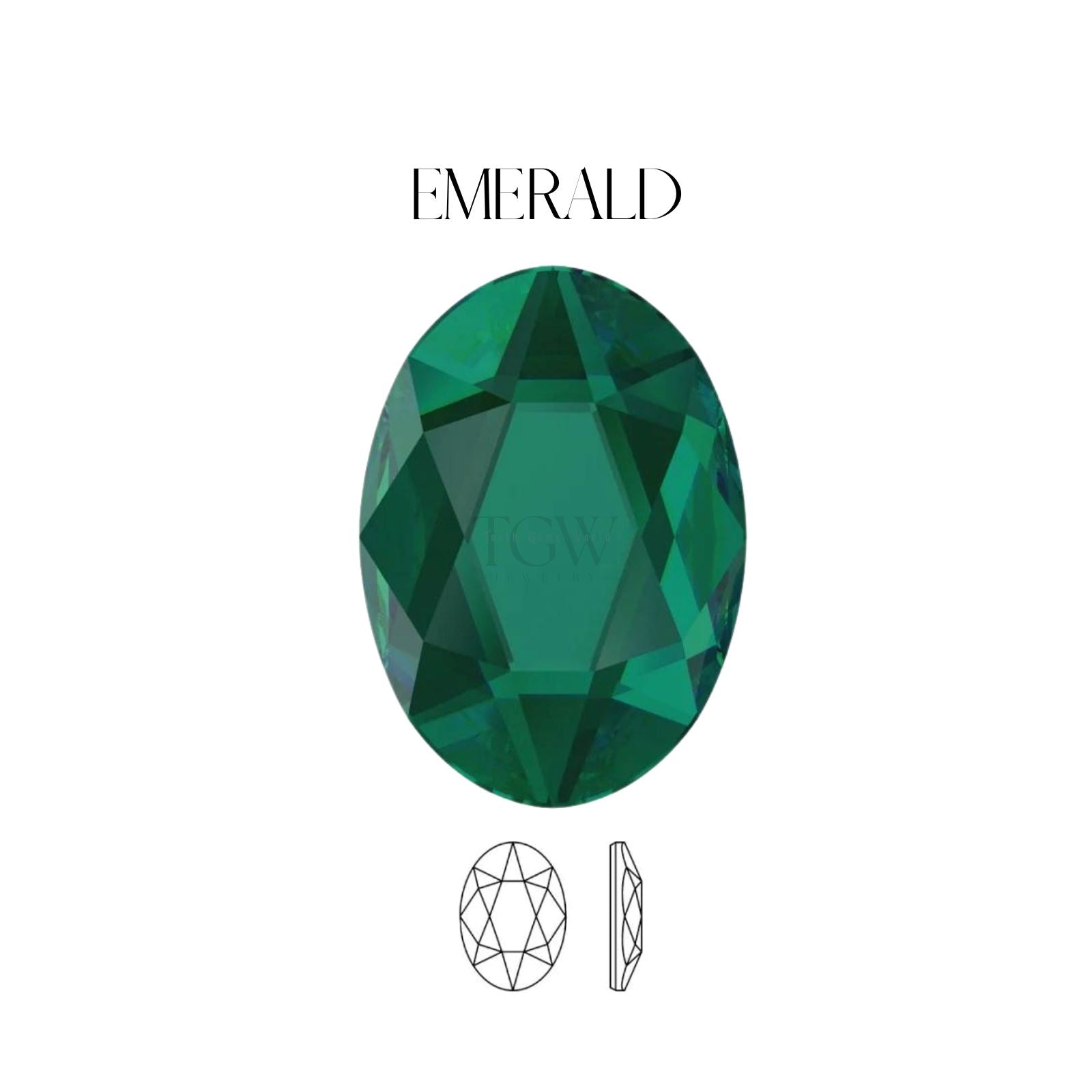 OVALE - SWAROVSKI Tooth Gems World Emerald 