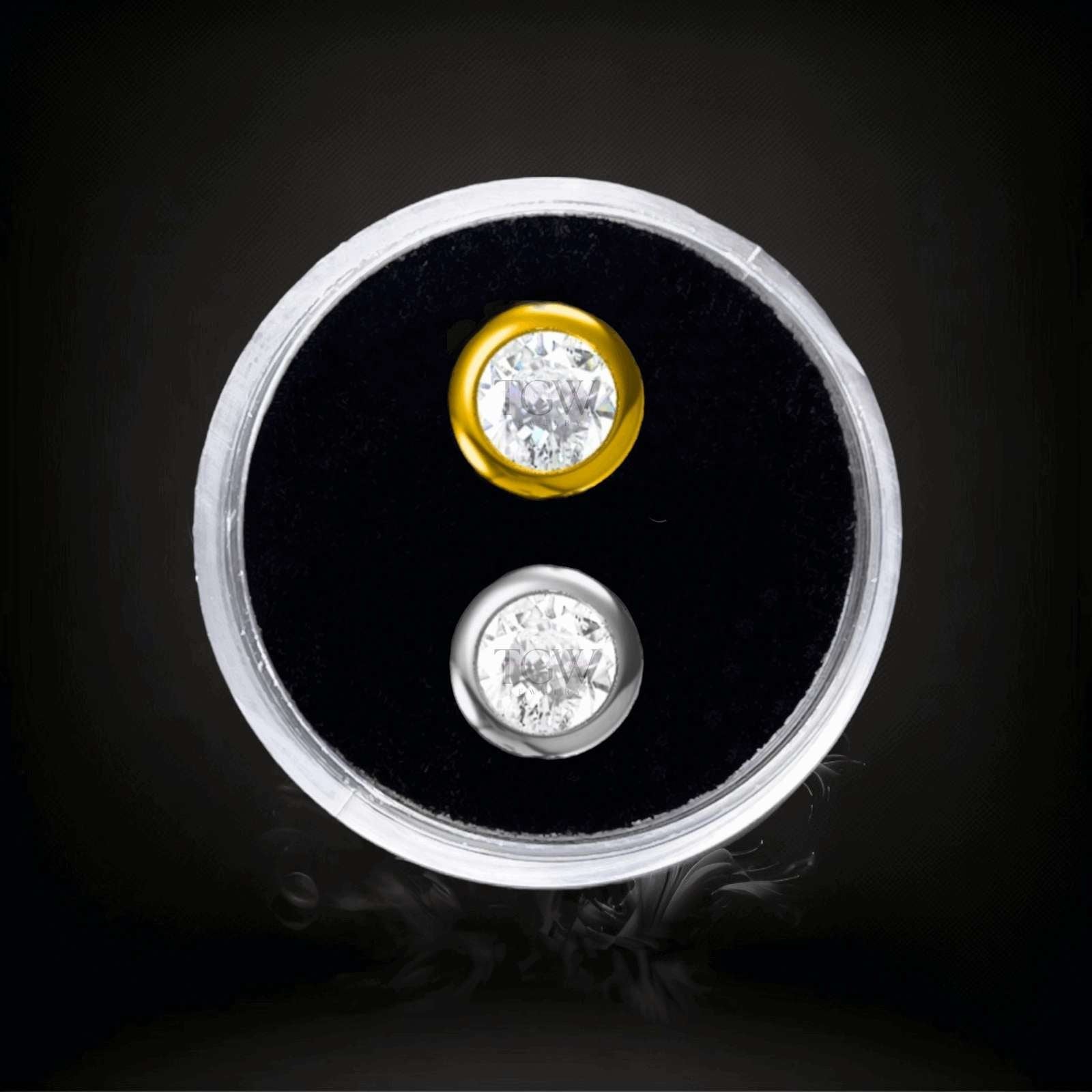 Design : Diamant Couleur :   Or blanc  Or jaune Matériel : Or 18 carats   Dimensions :2.5mm  Épaisseur ：1.2mm