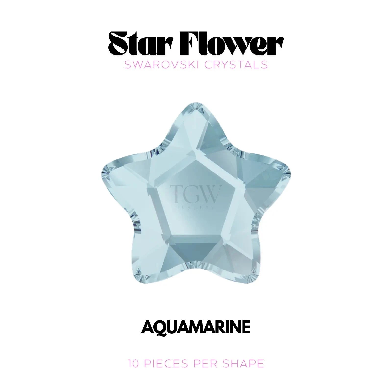STAR FLOWER - SWAROVSKI Tooth Gems World Aquamarine 