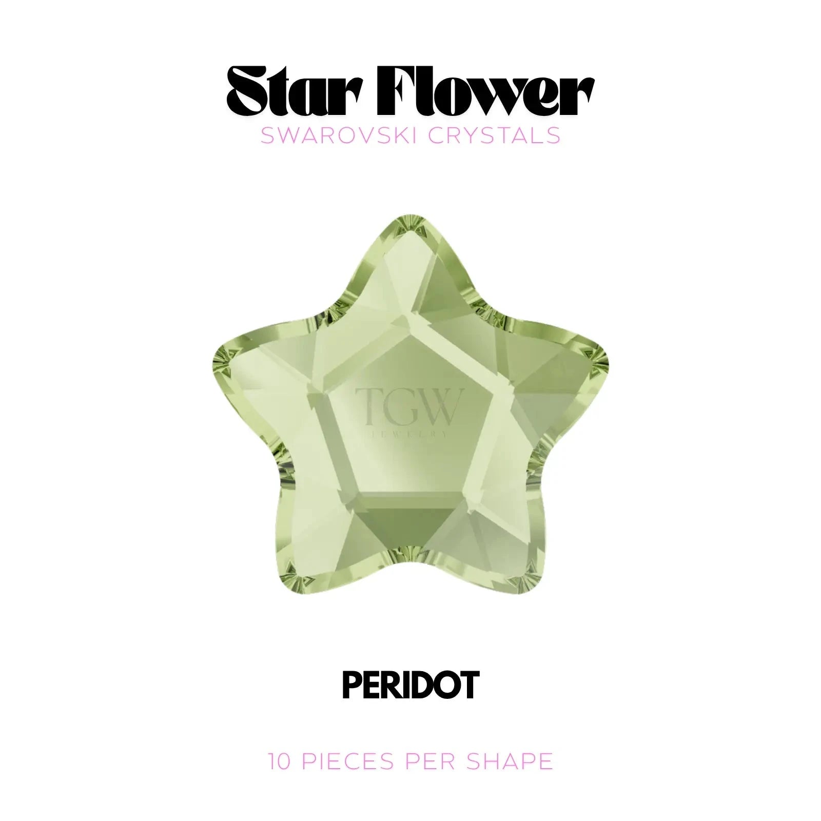 STAR FLOWER - SWAROVSKI Tooth Gems World Peridot 