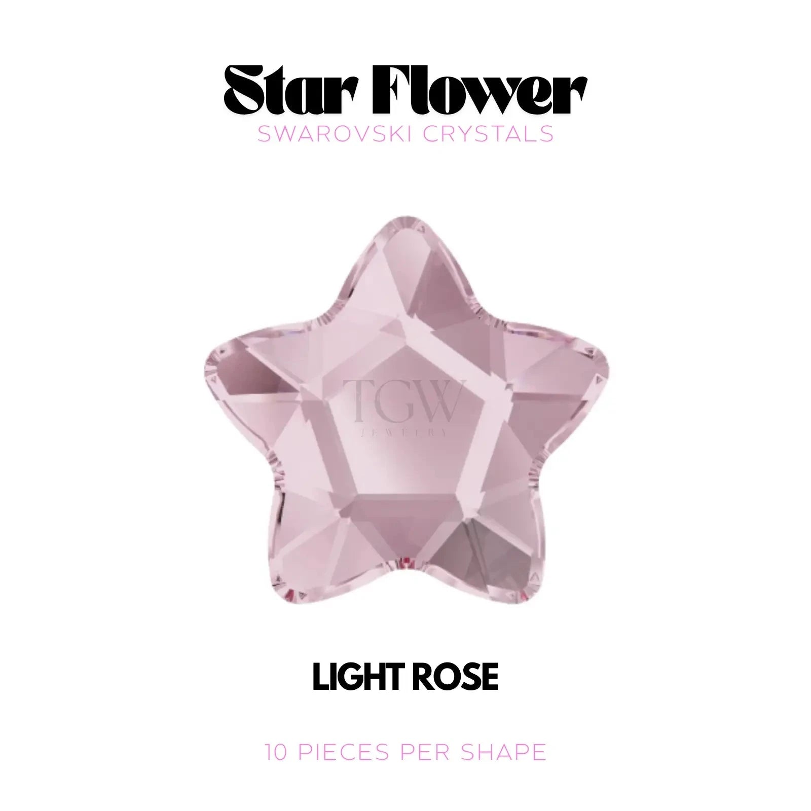 STAR FLOWER - SWAROVSKI Tooth Gems World Light Rose 