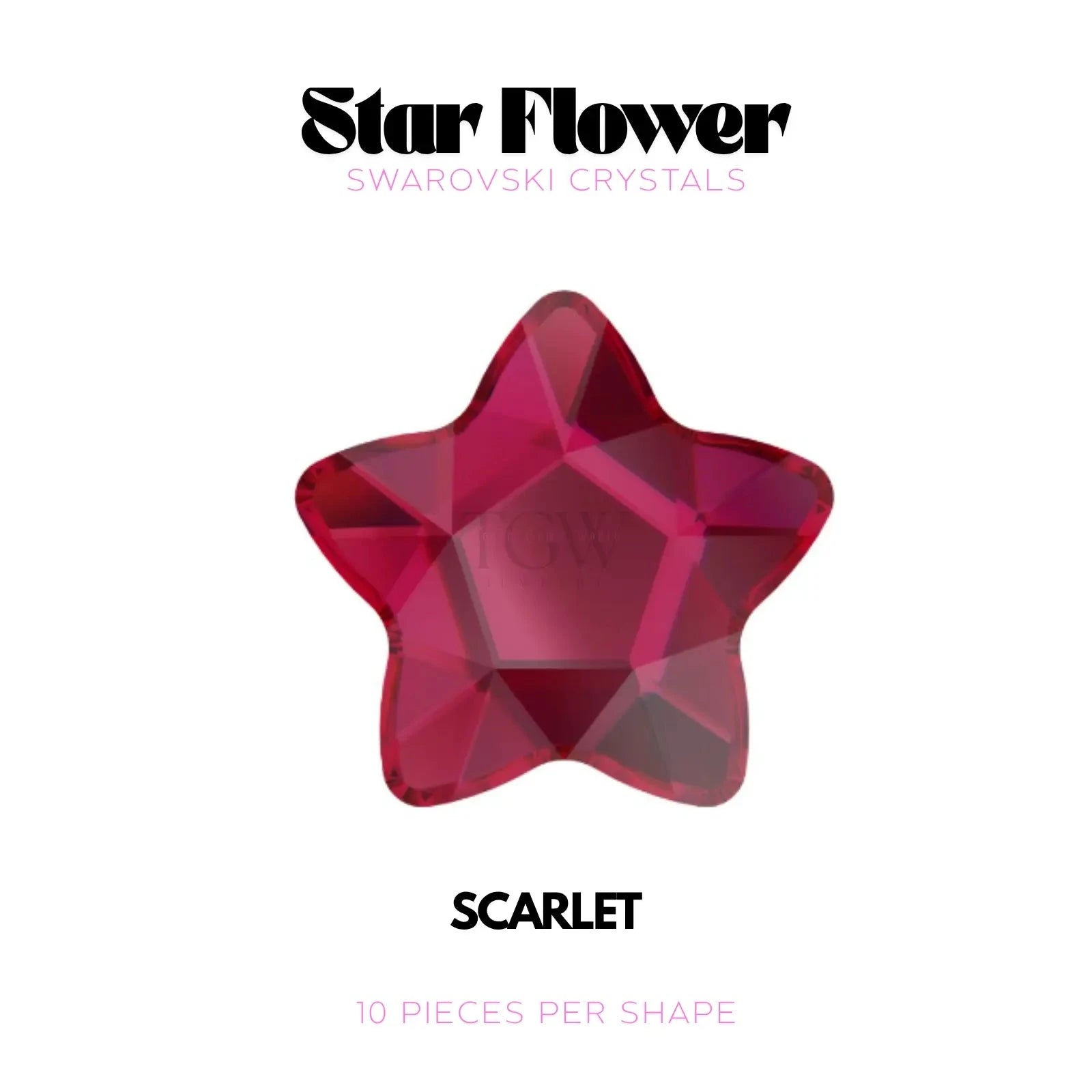 STAR FLOWER - SWAROVSKI Tooth Gems World Scarlet 
