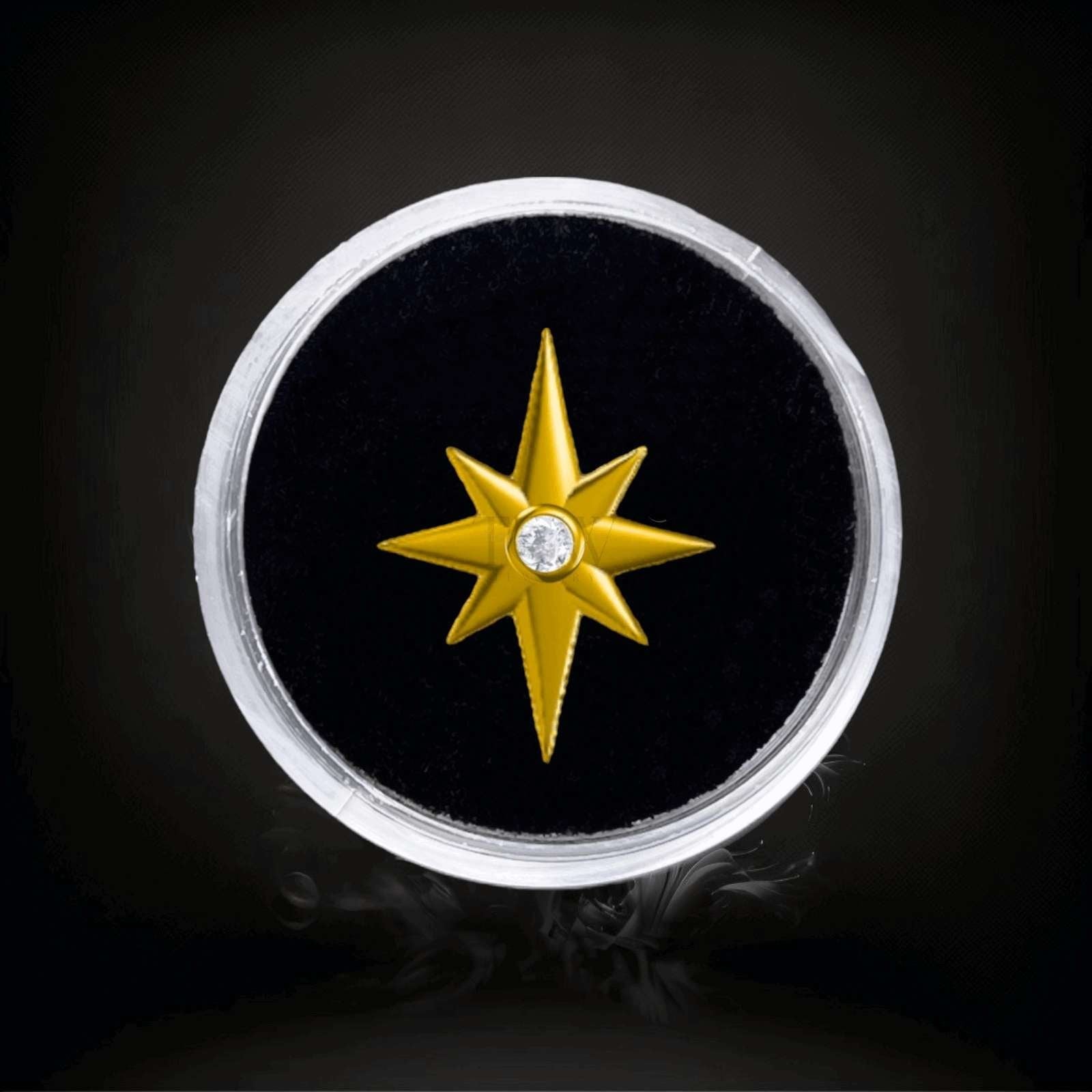 Design : Sparkle Star  Couleur :  Or jaune Matériel : Or 18 carats   Dimensions : 5mm  Épaisseur ：0.5mm