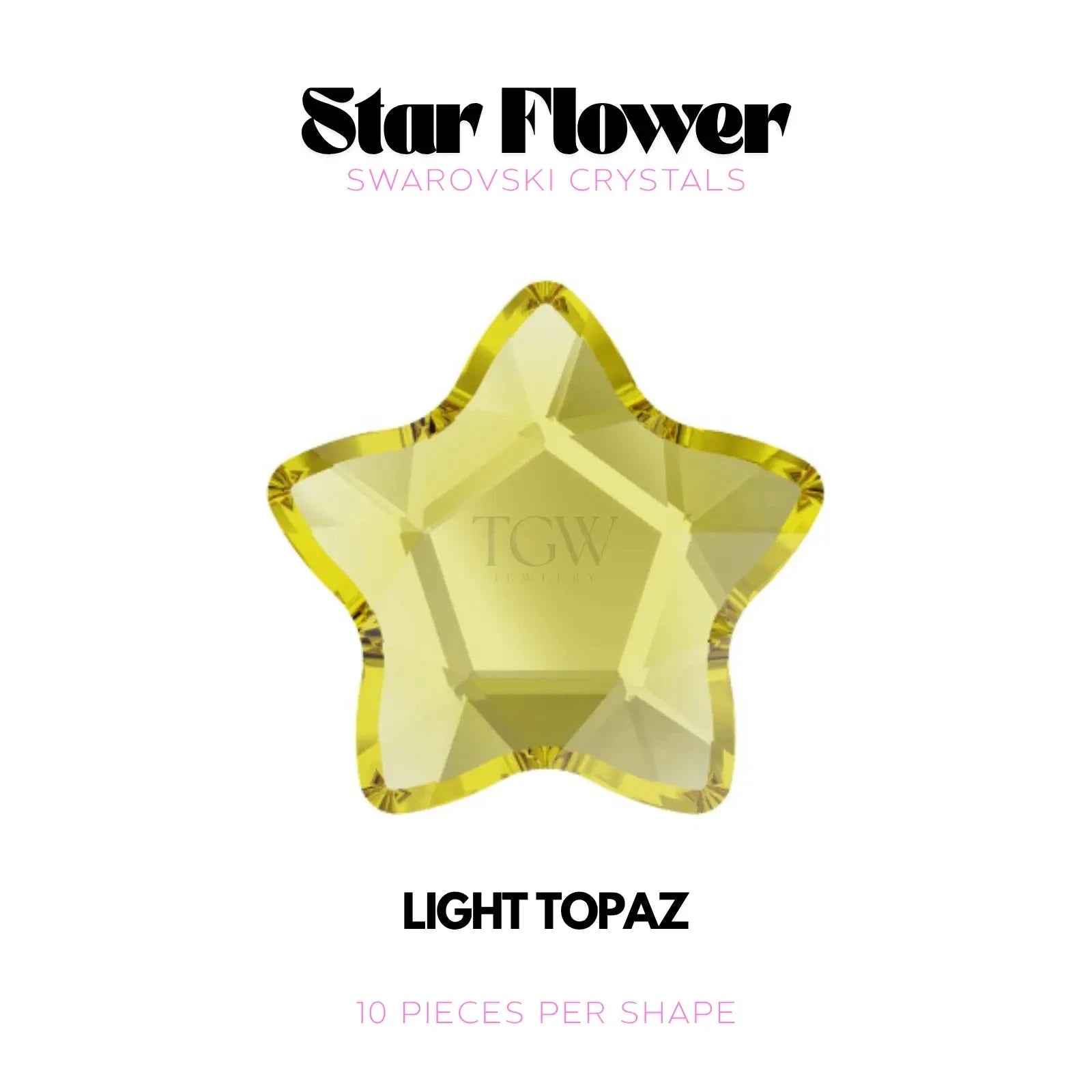STAR FLOWER - SWAROVSKI Tooth Gems World Light Topaz 