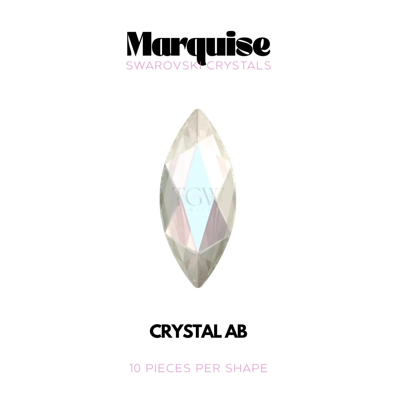 MARQUISE - SWAROVSKI STRASS DENTAIRES Tooth Gems World CRYSTAL AB 