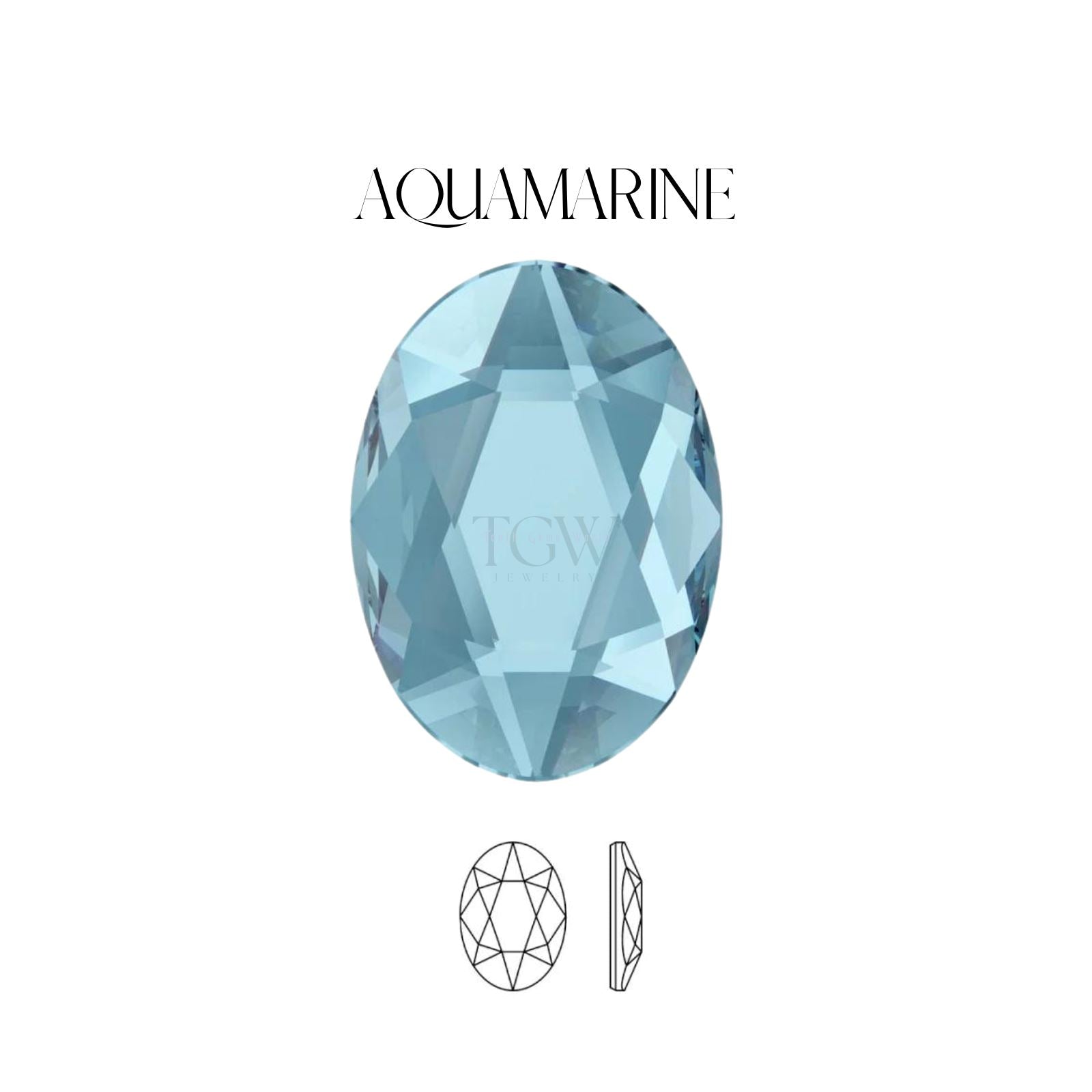 OVALE - SWAROVSKI Tooth Gems World Aquamarine 