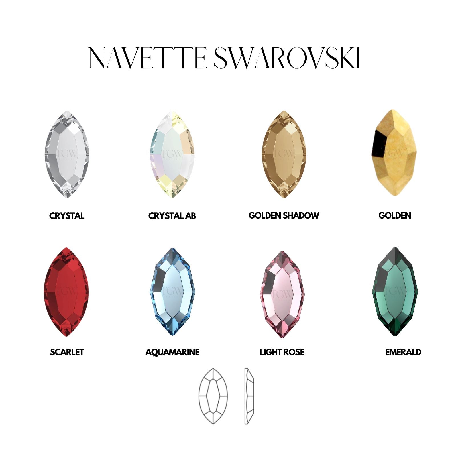 NAVETTE - SWAROVSKI STRASS DENTAIRES Tooth Gems World 