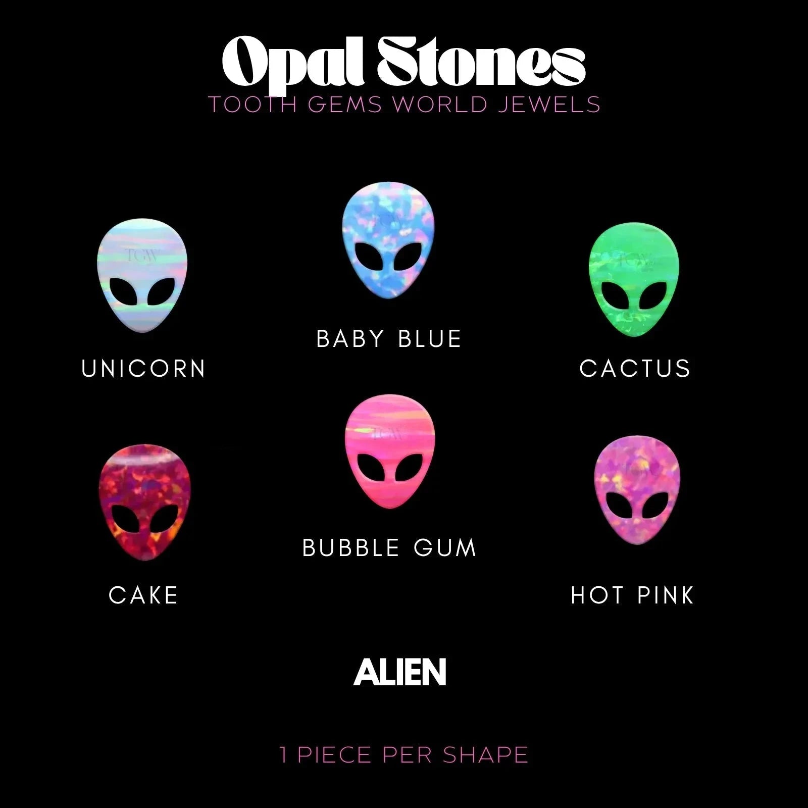 ALIEN - OPALE Bijou dentaire opale Tooth Gems World 