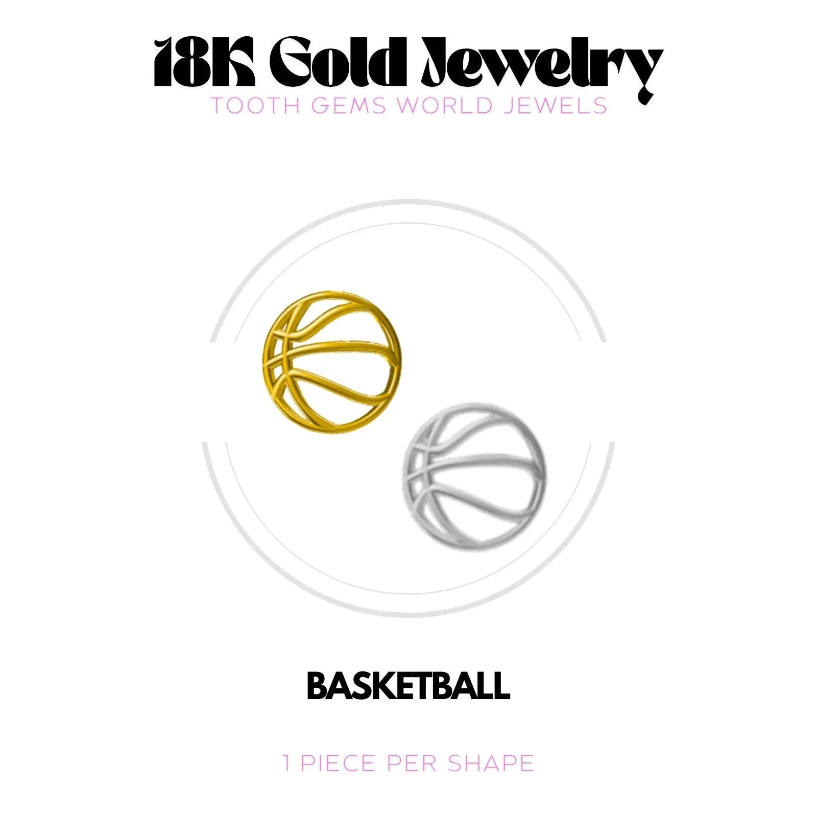 BASKET BALL OR 18K BIJOU EN OR 18K Tooth Gems World 