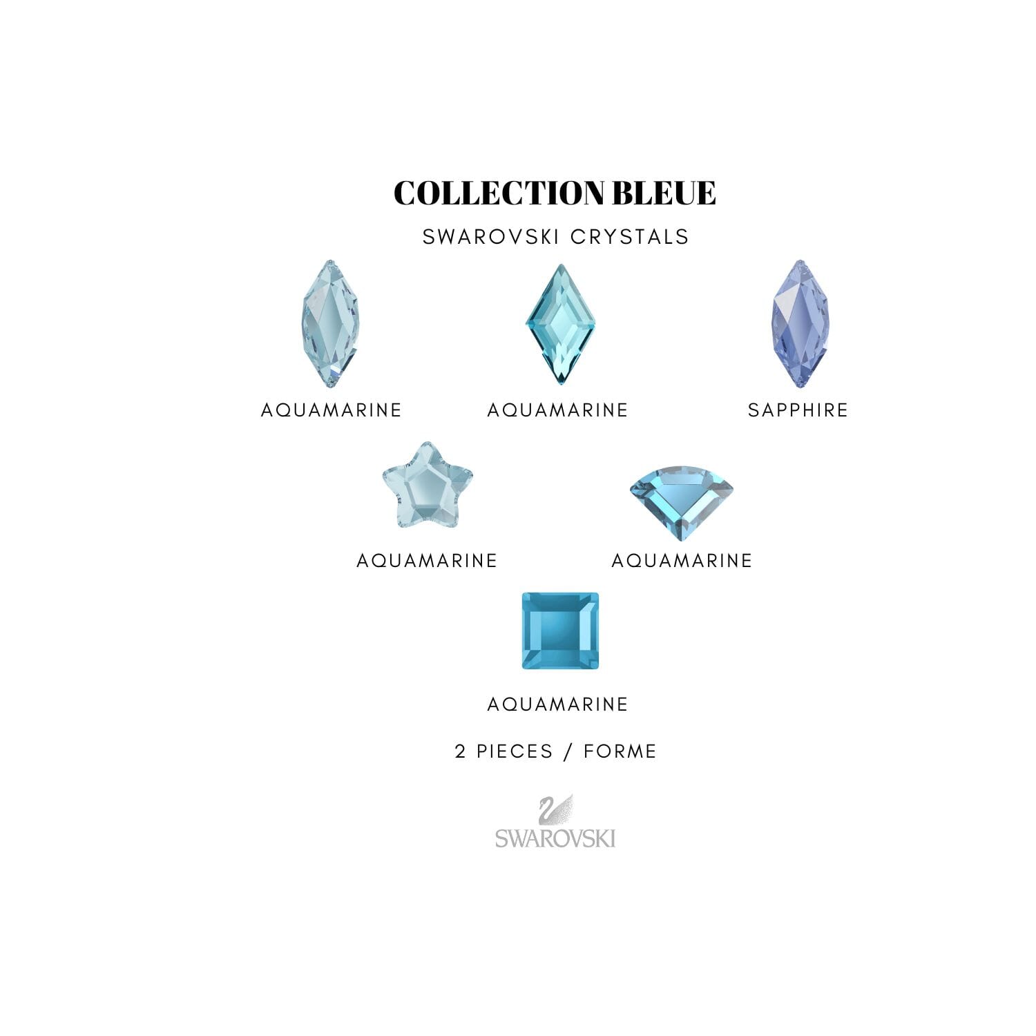 Bijoux et strass dentaires Swarovski bleus en crystal