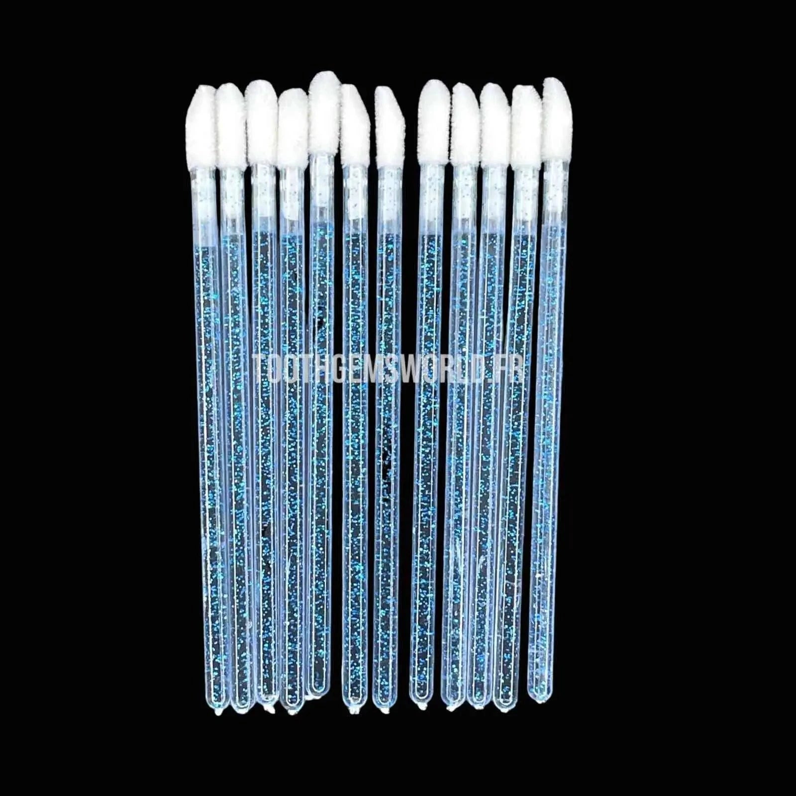 BROSSE À LEVRE À PAILLETTES ACCESSOIRES Tooth Gems World BLEU 