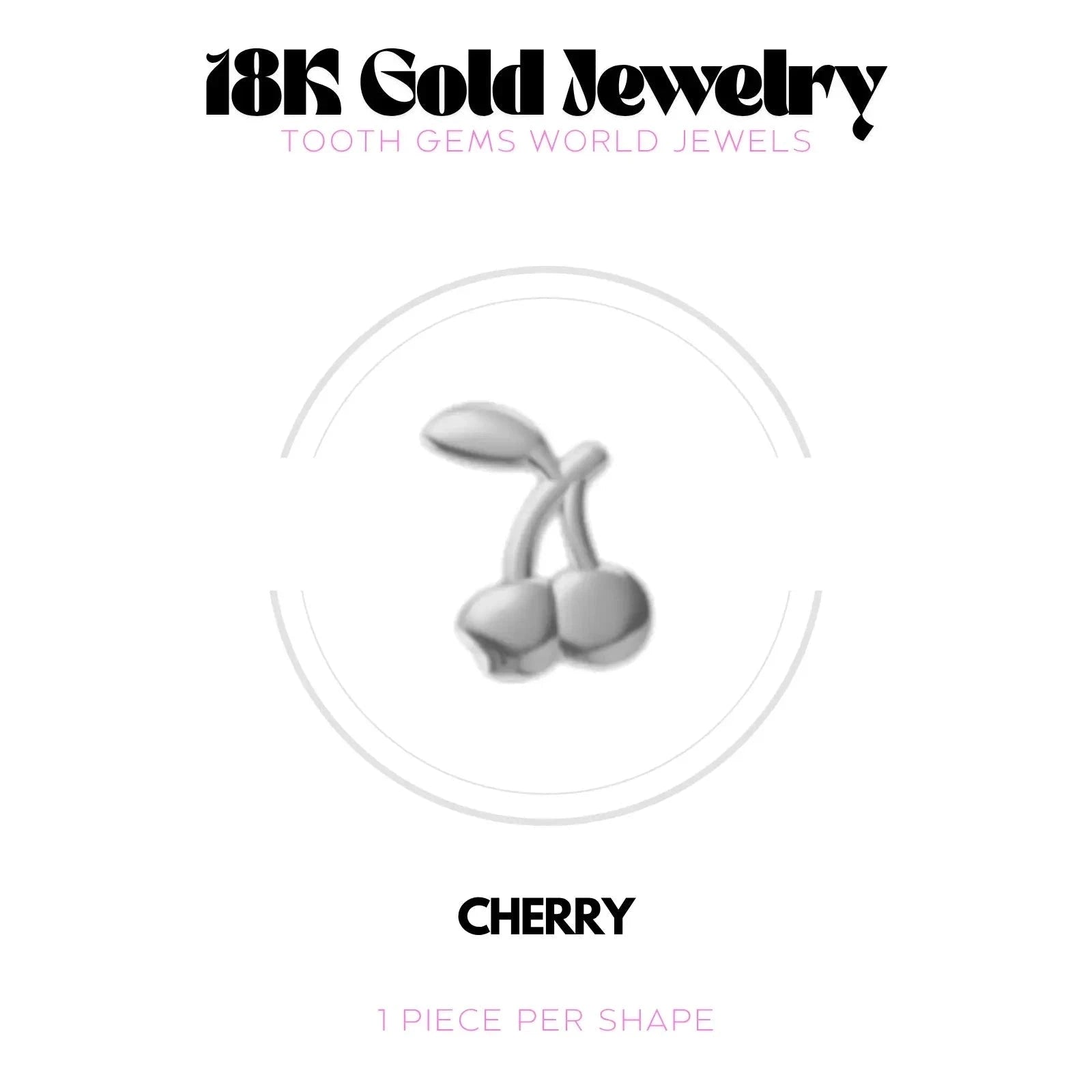 CERISE OR 18K Bijou dentaire en OR 18K Tooth Gems World OR BLANC 