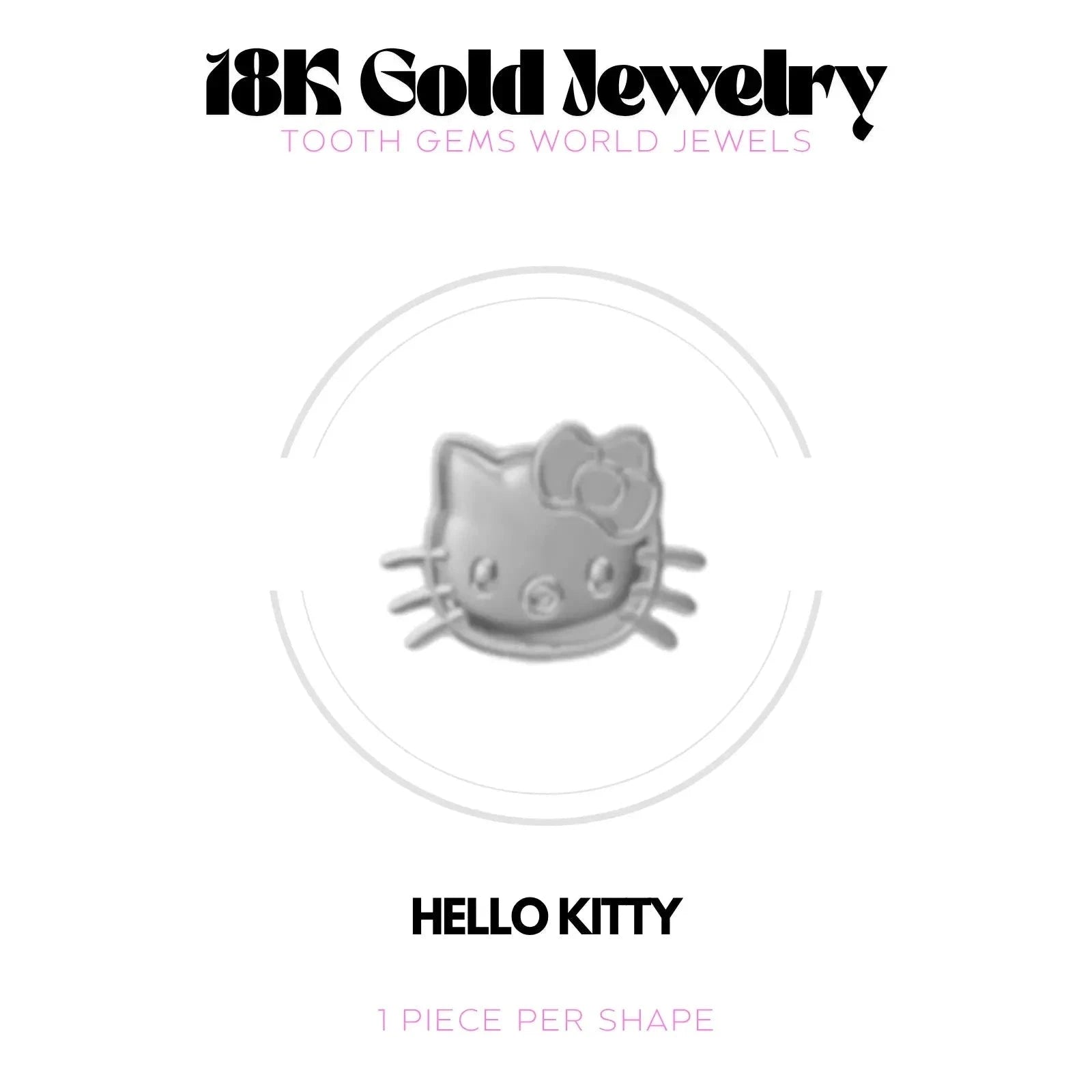 CHATON HK OR 18K Bijou dentaire en OR 18K Tooth Gems World OR BLANC 