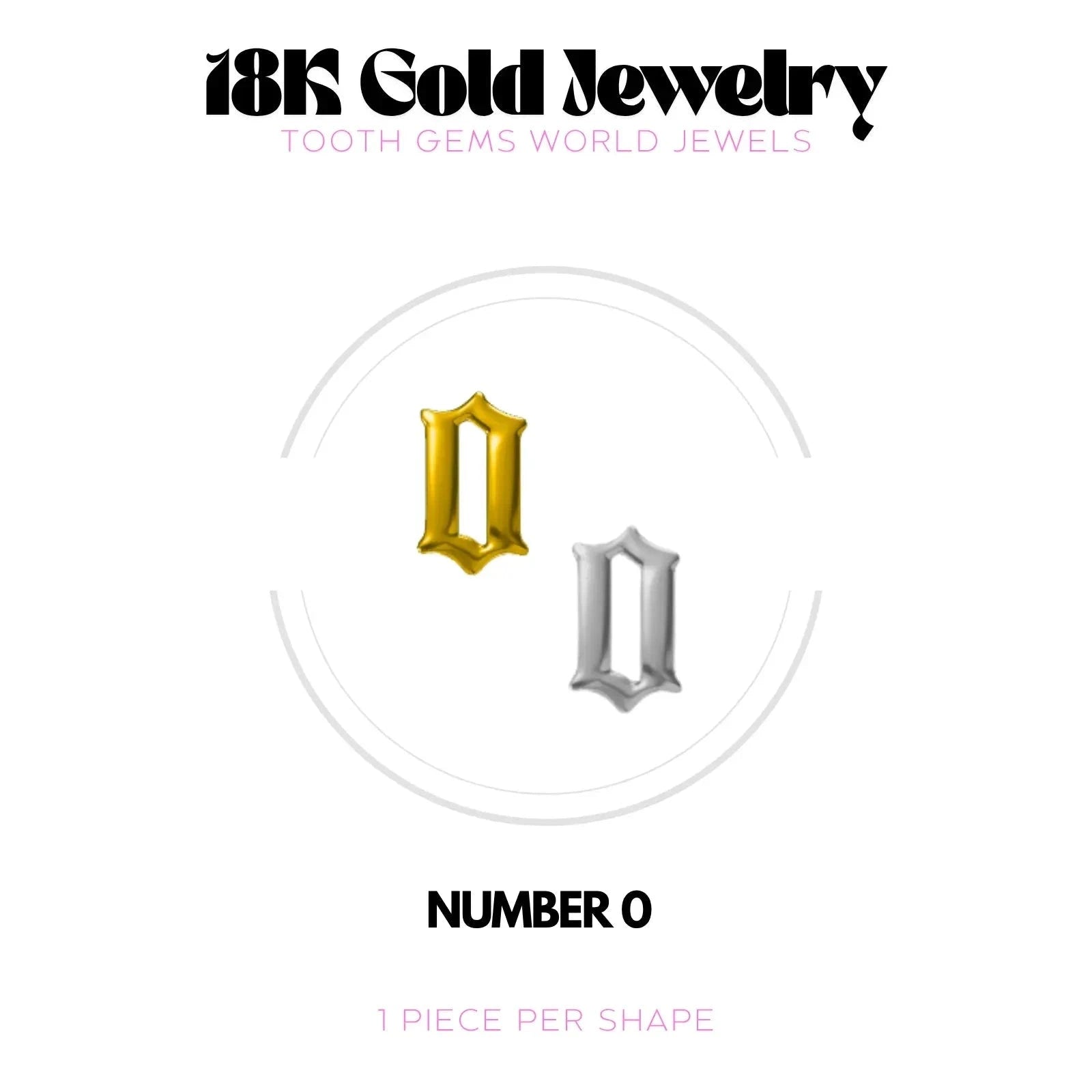 CHIFFRES EN OR 18K Bijou dentaire en OR 18K Tooth Gems World 