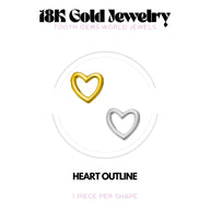 18K gold Heart Outline tooth gem – Tooth Gems World