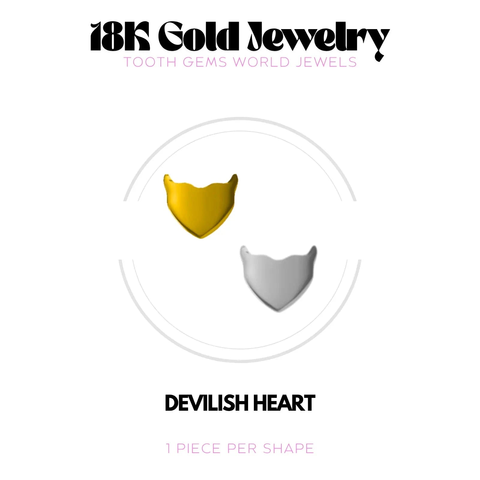 COEUR DIABOLIQUE OR 18K BIJOU EN OR 18K Tooth Gems World 