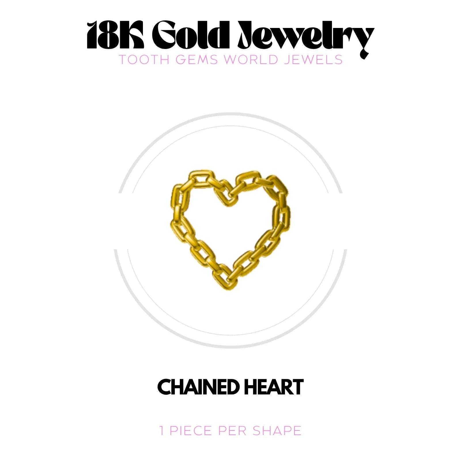 COEUR ENCHAINÉ OR 18K BIJOU EN OR 18K Tooth Gems World 