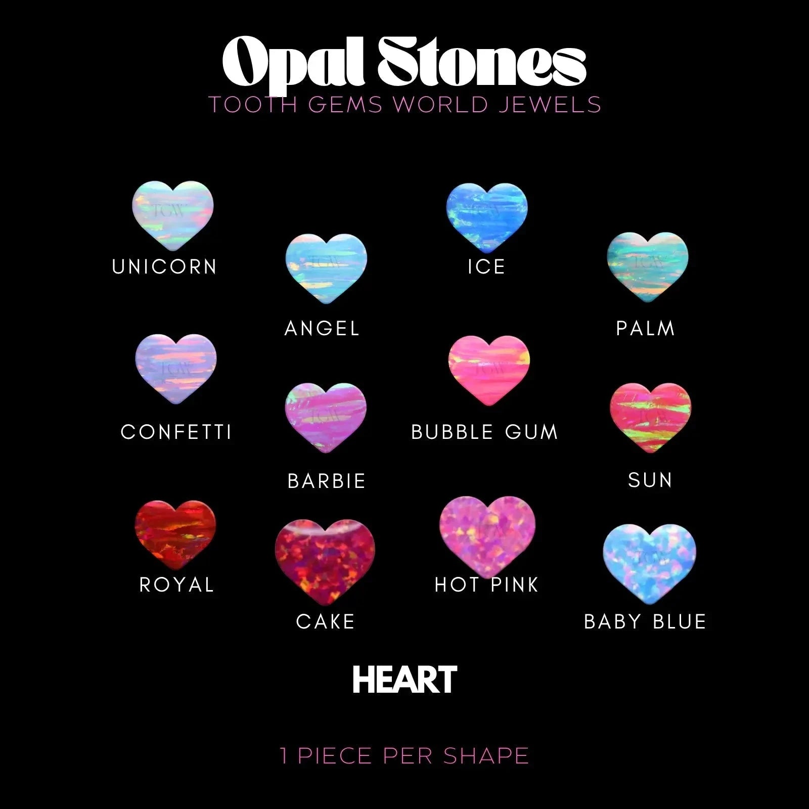 COEUR - OPALE Bijou dentaire opale Tooth Gems World 