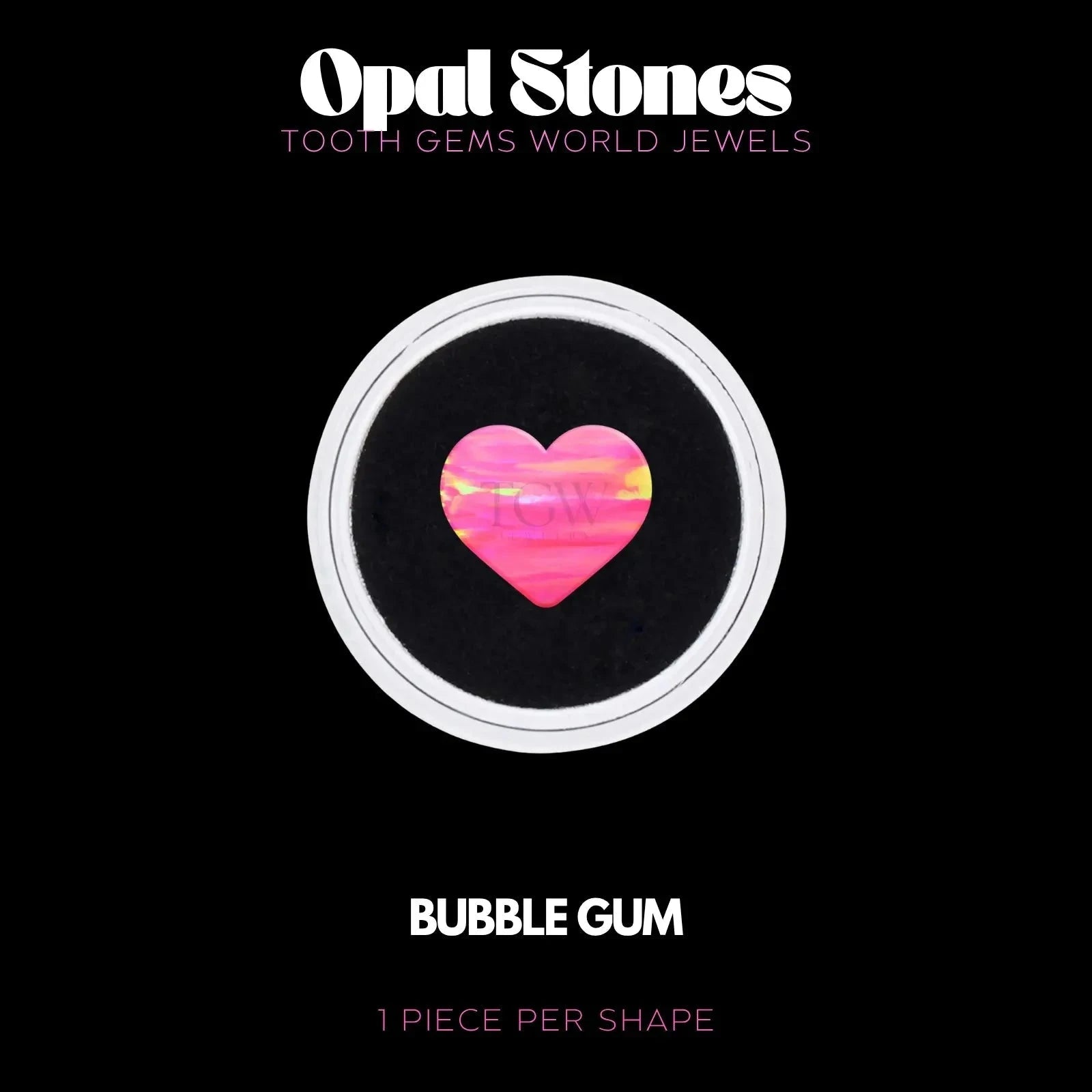 COEUR - OPALE Bijou dentaire opale Tooth Gems World BUBBLE GUM 