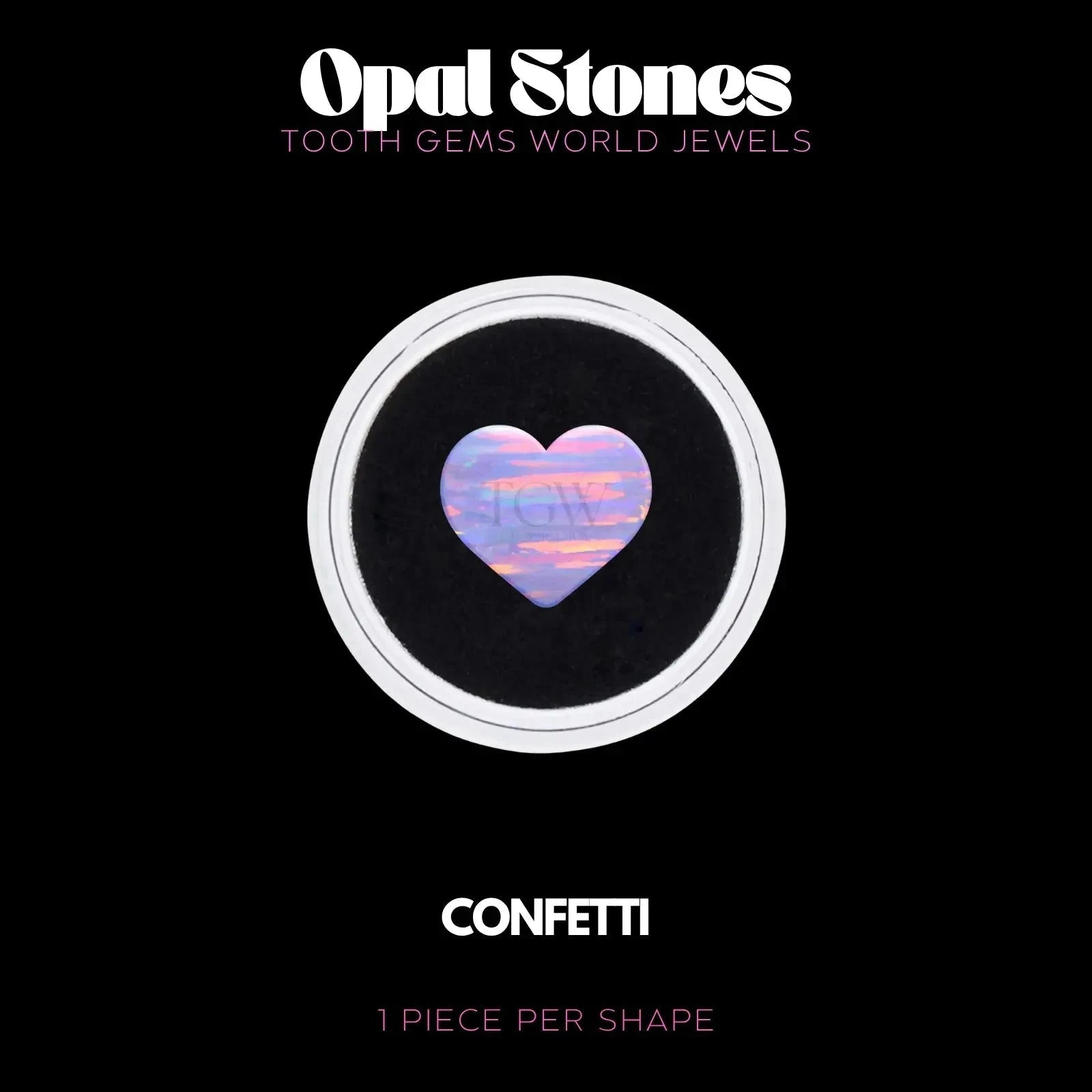 COEUR - OPALE Bijou dentaire opale Tooth Gems World CONFETTI 