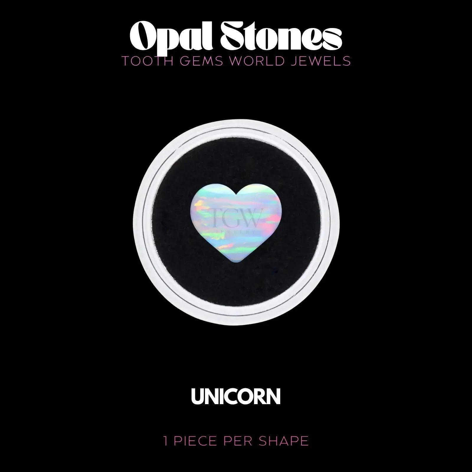 COEUR - OPALE Bijou dentaire opale Tooth Gems World UNICORN 