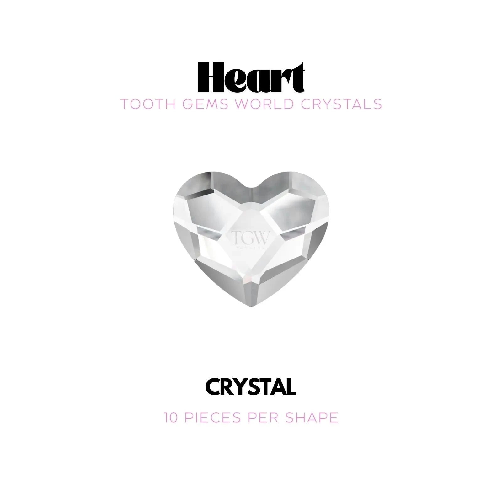 COEUR Strass dentaire Swarovski Tooth Gems World Crystal 
