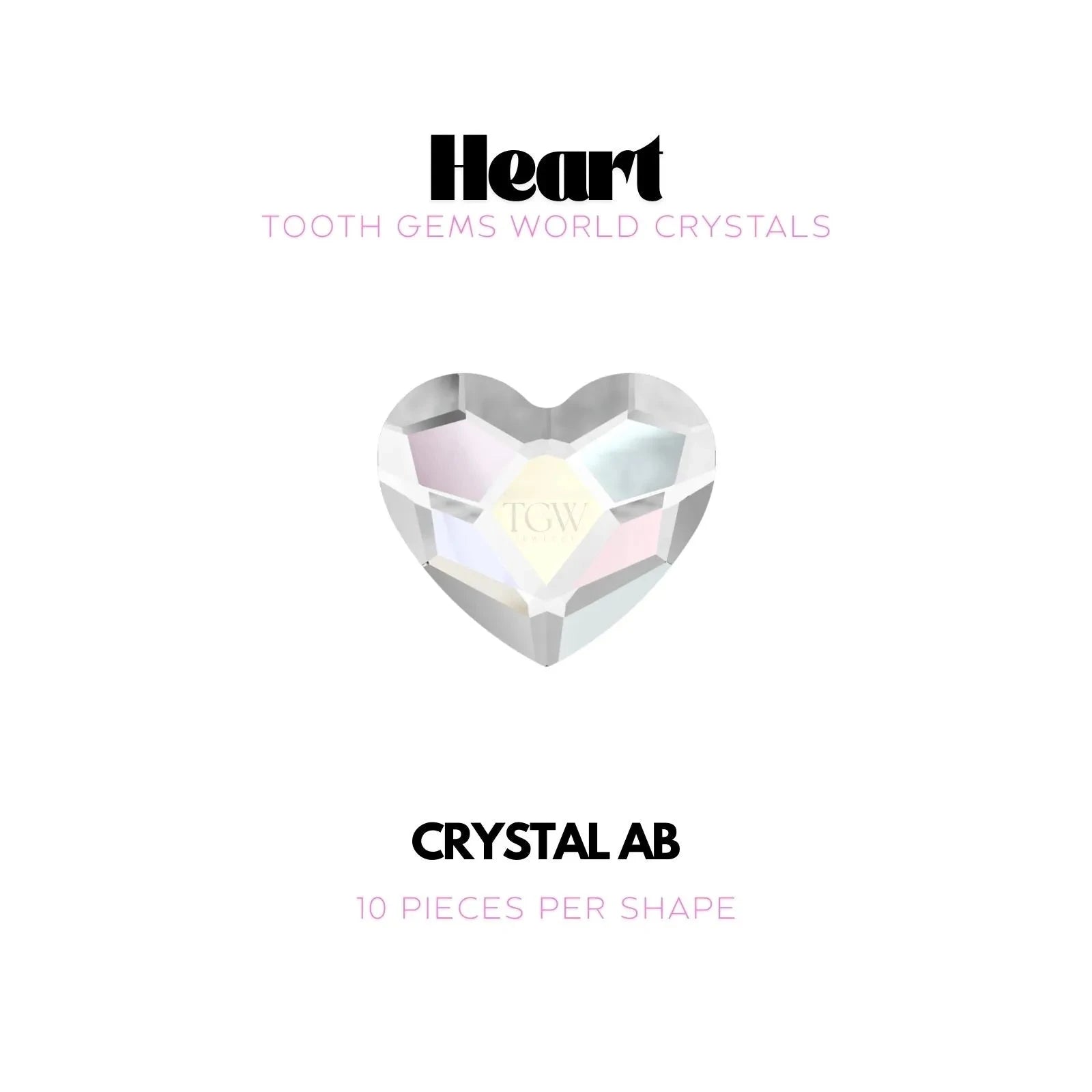 COEUR Strass dentaire Swarovski Tooth Gems World Crystal AB 