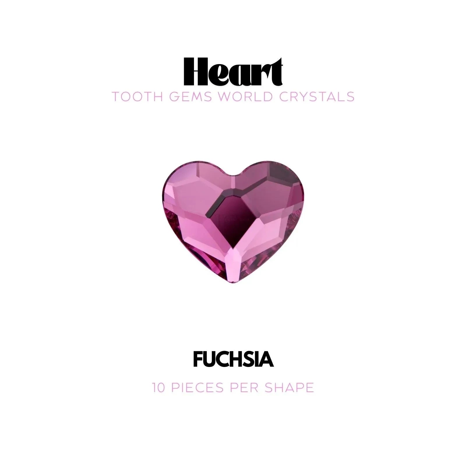 COEUR Strass dentaire Swarovski Tooth Gems World Fuchsia 