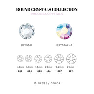 120 Crystal- ja Crystal AB -hammaskorun lajitelma – Tooth Gems World