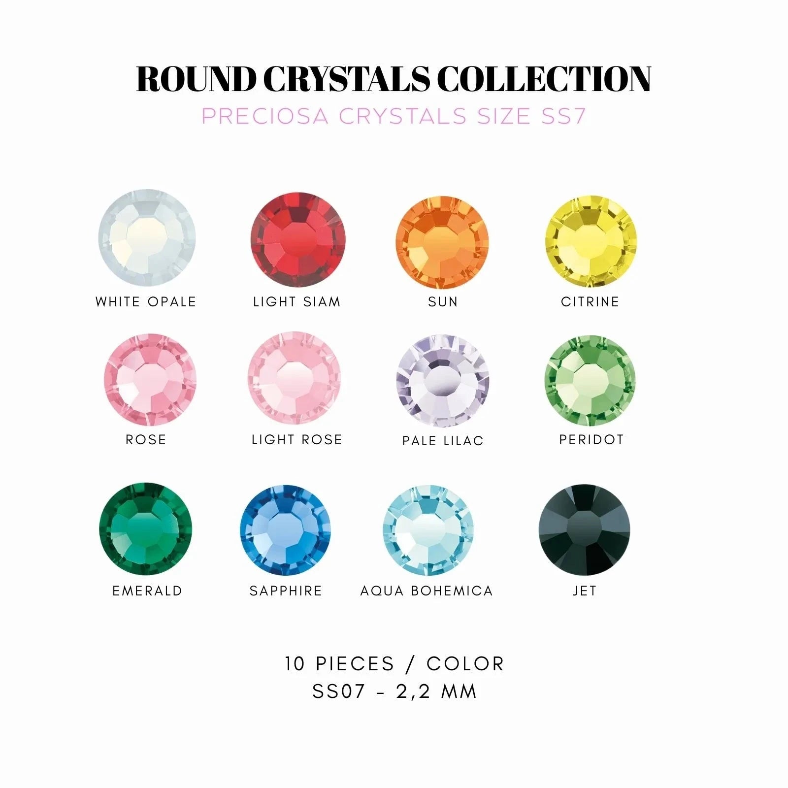 COLLECTION 120 STRASS COLORÉS Strass dentaire Tooth Gems World SS7 