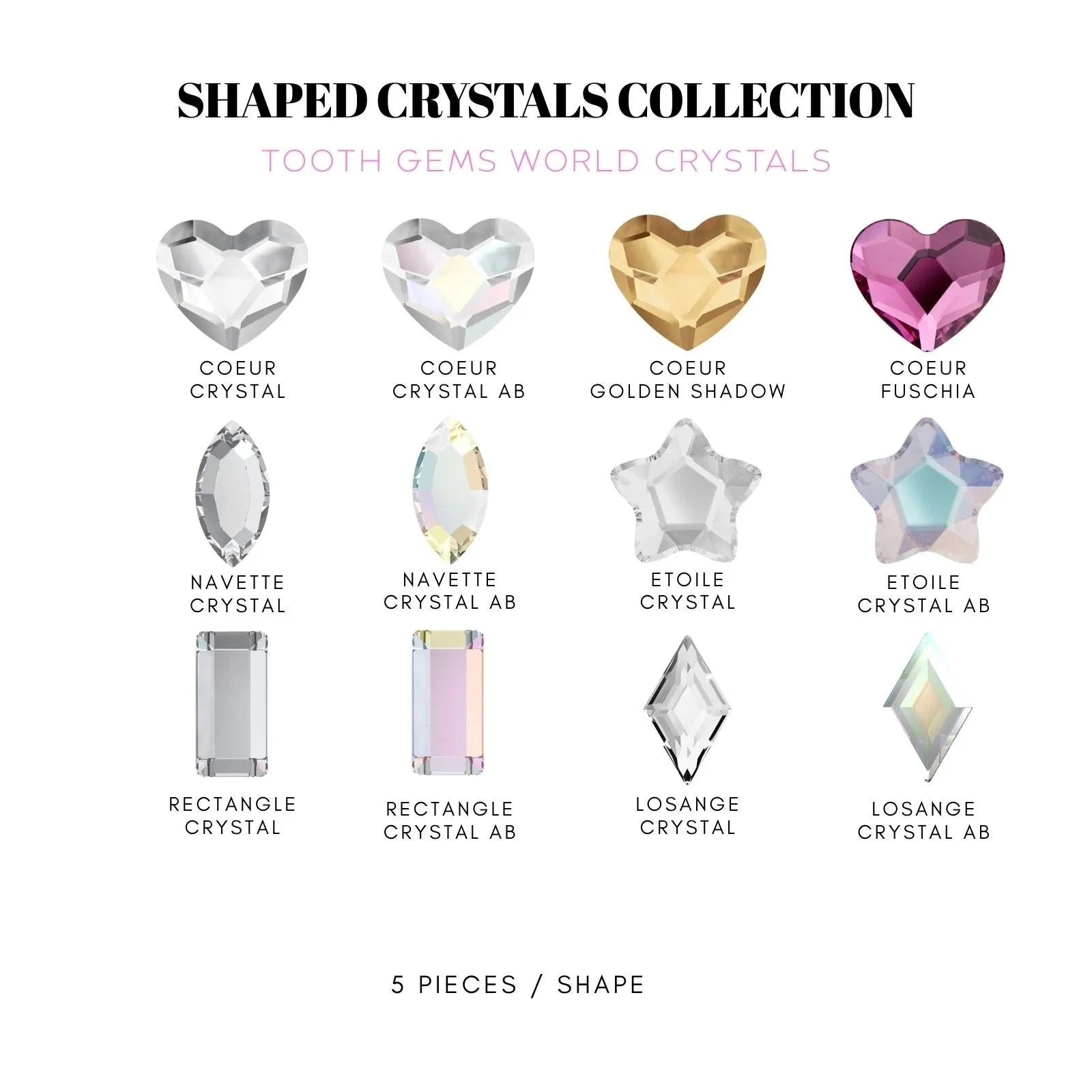 COLLECTION 60 STRASS DENTAIRES FORME Strass dentaire Tooth Gems World 