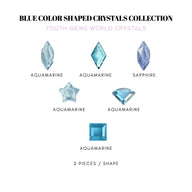 Collection formes bleues de strass dentaires – Tooth Gems World