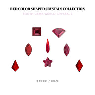 Collection formes rouges de strass dentaires – Tooth Gems World