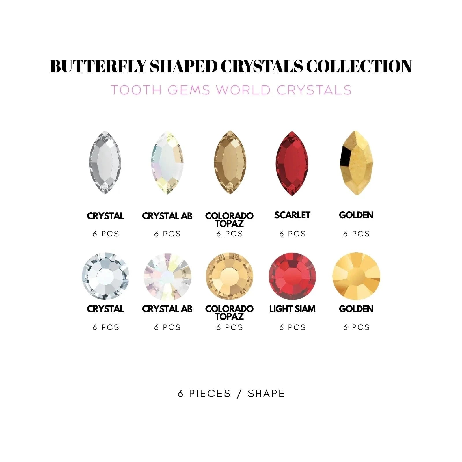 COLLECTION PAPILLON EDITION Strass dentaire Tooth Gems World 