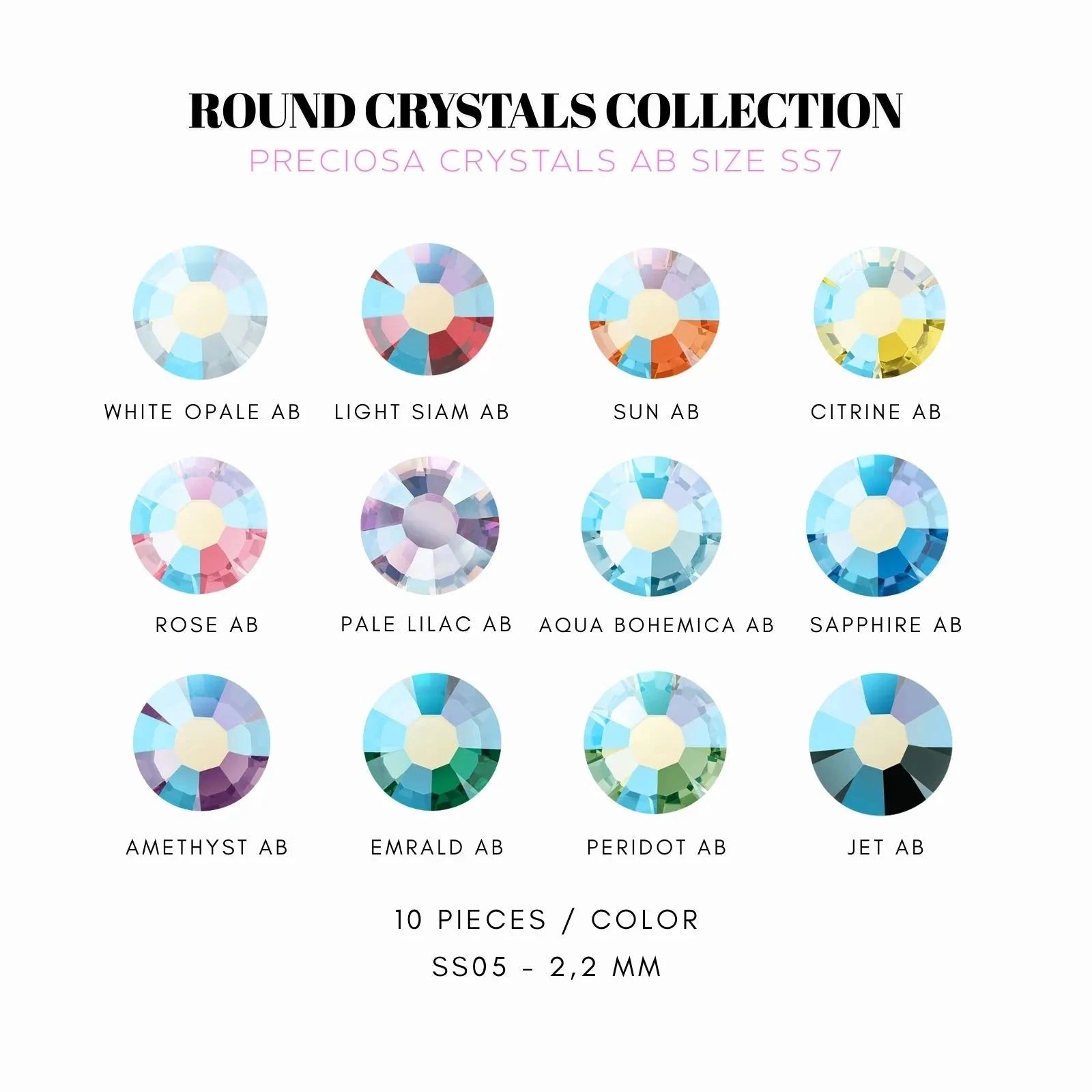 COLLECTION STRASS COLORÉS AB Strass dentaire Tooth Gems World SS7 