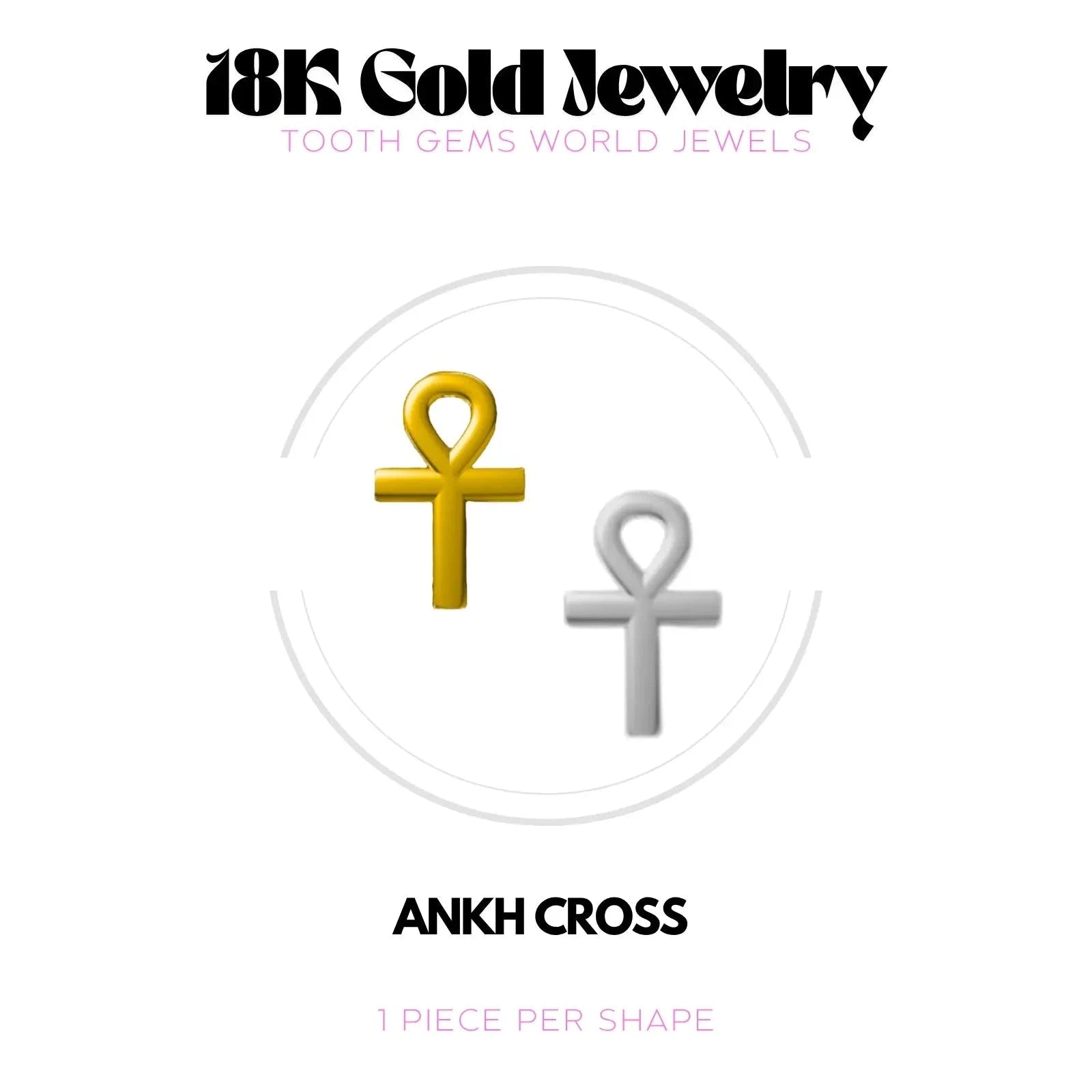 CROIX ANKH OR 18K Bijou dentaire en OR 18K Tooth Gems World 
